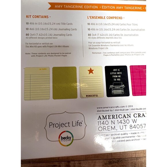 Project Life Amy Tangerine Edition Mini Kit 100 Journaling Cards Scrapbooking Cr - Picture 5 of 6